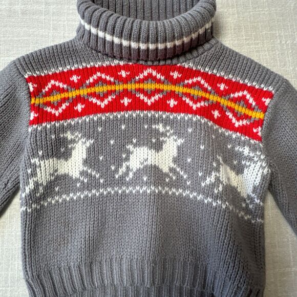 Vintage 60s / 70s Playtown Sweater Kids Size 18 Month Horse / Reindeer‎ Pattern - Picture 2 of 10